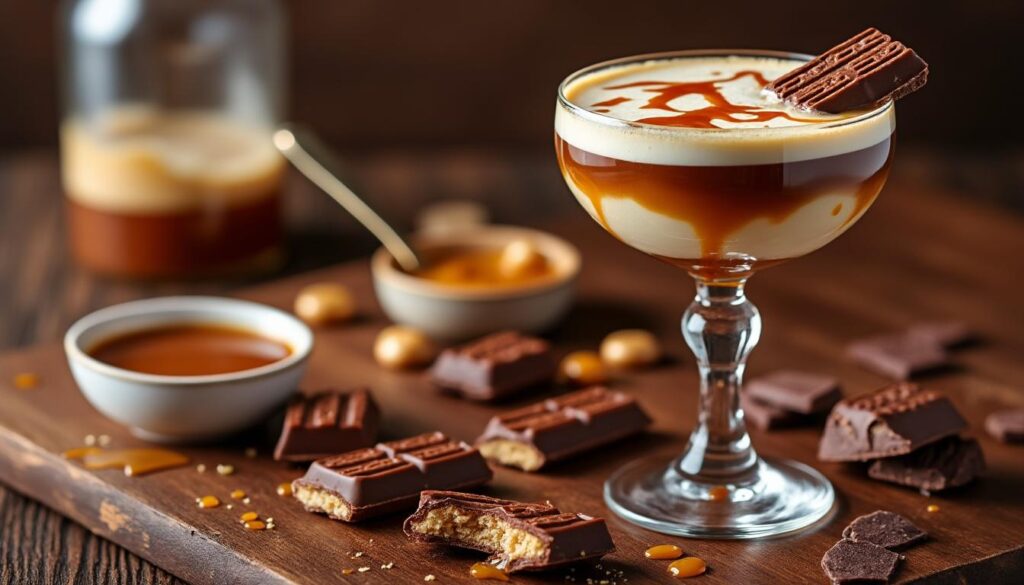 découvrez la recette facile et gourmande du cocktail bonbon twix, parfait pour régaler vos papilles avec une boisson sucrée et originale.