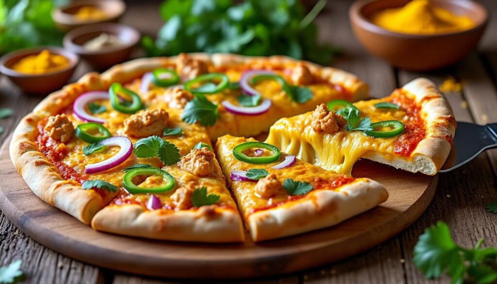 découvrez une recette facile et savoureuse de pizza poulet curry, parfaite pour un repas gourmand et original à réaliser chez vous.