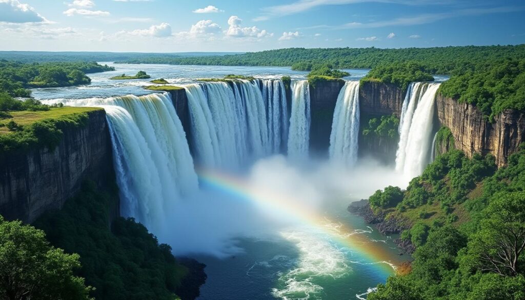 explorez les chutes victoria, les plus grandes cascades d'afrique, et plongez dans un spectacle naturel impressionnant alliant puissance et beauté au cœur de la nature sauvage.