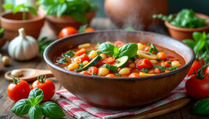 découvrez la recette traditionnelle du minestrone, un potage italien de grand-mère simple à préparer et riche en saveurs authentiques.
