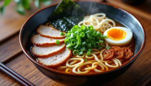 découvrez notre recette authentique et facile de shoyu ramen, le célèbre plat japonais à base de bouillon soja savoureux, nouilles et garnitures traditionnelles. parfait pour un repas réconfortant fait maison.