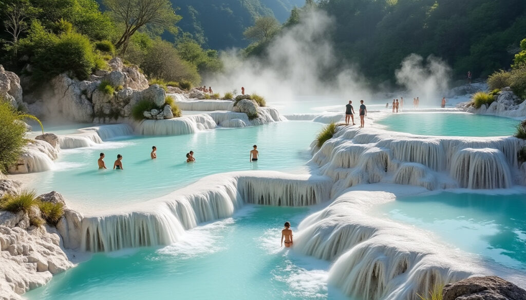 découvrez les sources chaudes naturelles de bagni di san filippo en toscane et profitez des bienfaits thermaux de ses bassins en plein air.