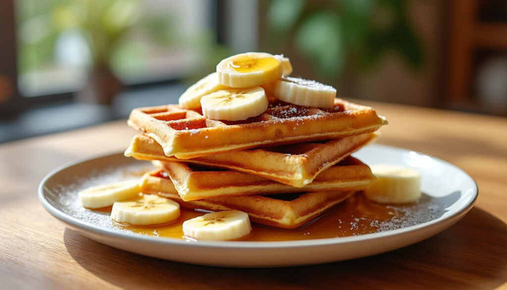 découvrez la recette facile et gourmande des gaufres bananesques de chicchew.fr : des gaufres moelleuses à la banane, parfaites pour le petit-déjeuner ou le goûter.